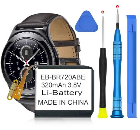Batterie de rechange 320 mAh pour Galaxy Gear S2 Classic R720 R732 SmartWatch EB-BR720ABE avec kit de réparation professionnel