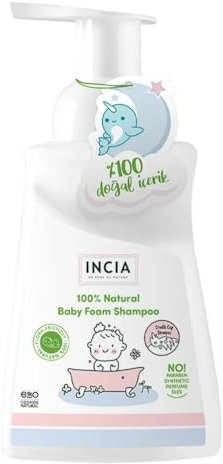 INCIA,Natural Baby Shampoo Cradle Cap,Lavender Newborn Hair and Body Shampoo,200ml