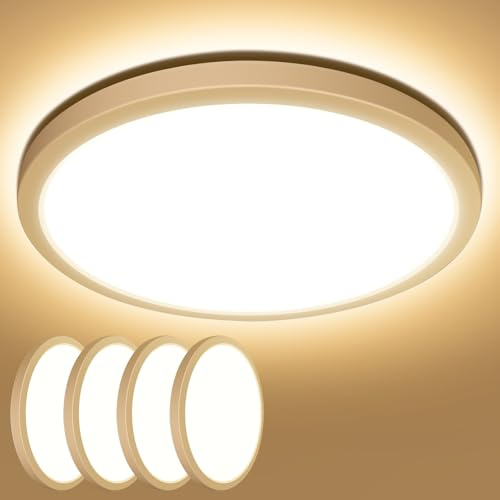 Lepro LED Deckenlampe, 18W, 1800lm, 3000K Warmweiß, 4er-Pack, IP44, Ø22cm | Deckenleuchte Badezimmer, ideal Badezimmerlampe Decke für Bad Schlafzimmer Flur Küche Wohnzimmer