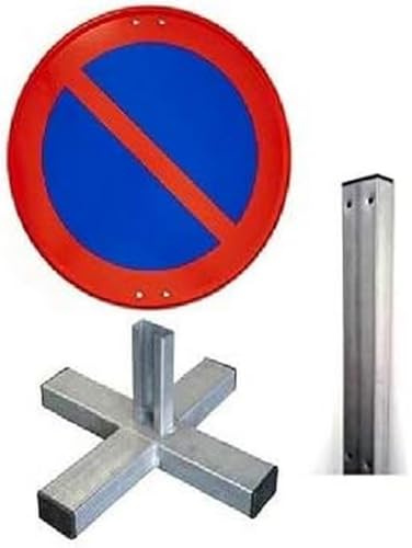 FERRETELIX® Segnale R-308 Divieto di Sosta con Palo 1,5 m e Croce