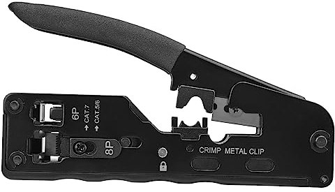 Multifunktionale RJ45-Crimpzange mit Schneider und Abisolierer, Einfach zu Verwenden für Telefon- und Computerkabel, Kaltgewalztes Stahlmaterial