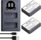 YUEFANSEN LP-E10 Battery Pack Dual Charger 2200mAh Large Capacity Battery 2 Kit Compatible with Canon 1100D 1200D 1300D 2000D 4000D EOS Rebel T5, Kiss X70, Kiss X80, 1200D, 1300D Camera