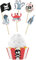 Folat 27482 Piraten Deko Kinder Geburtstag - Cupcake Deko-Set - Pirate Party - 6 Sets - Piraten Partygeschirr für Piratenparty Mädchen Junge