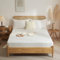 Luofanfei Weiße Muslin Baumwolle Spannbettlaken 140x200cm Weiß Boxspringbett Frottee Topper Weich Uni Atmungsaktiv Bettlaken für Hohe Matratze bis 25-30 cm