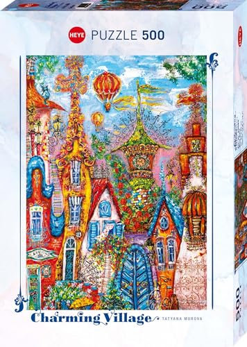 HEYE, Blue Gate, Charming Village, Puzzle 500 Teile, Fantasie Puzzles, Fördert Konzentration, IQ Puzzle Spiele, Perfekt für die Puzzlematte, Gelegte Größe: 35 x 50 cm