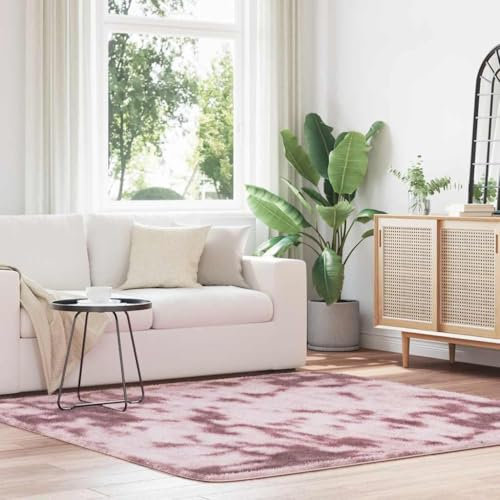 NQJIBUE Item-Shaggy Tapis à poils longs Navara Rose poudré 200 x 200 cm Polyester Décor,Tapis