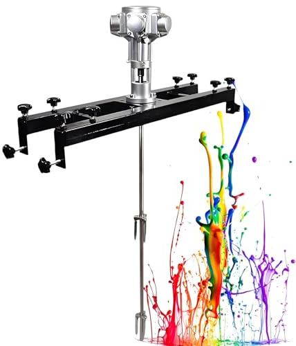 COAKUE Commercial IBC Agitator, 1000L Electric Concrete Mixer with Support Hook, Folding Propeller, Adjustable Speed, for Ink Dissolver Agitator 3cylinders
