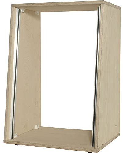MUSIC STORE Studiorack, 20HE Birke MP Bausatz, 7° Schräg, Höhenverstellbar, Natur, 530mm x 950mm x 450mm