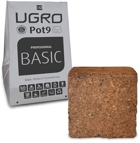 Pot9 Professional Basic – Sustrado de Coco comprimido con Maceta Lista para Usar, Bloque de Coco. Bolsa de Cultivo 9 L - 900 g
