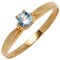 Ring Damenring mit Aquamarin hellblau & 585 Gold Gelbgold schlicht, Ringgröße:Innenumfang 52mm ~ Ø16.6mm