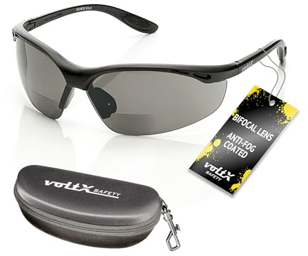 voltX CONSTRUCTOR Bifokale Schutzbrille RAUCHGRAU +1,5 inkl. Etui