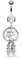 Gekko Body Jewellery Bauchnabelpiercing Traumfänger Chirurgenstahl mit klaren Zirkonia Steinen – 1,6 mm x 10 mm Stab