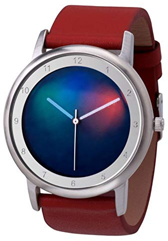Rainbow Watch Unisex Uhr Quarz Avantgardia Light mit rotem Echtleder Armband
