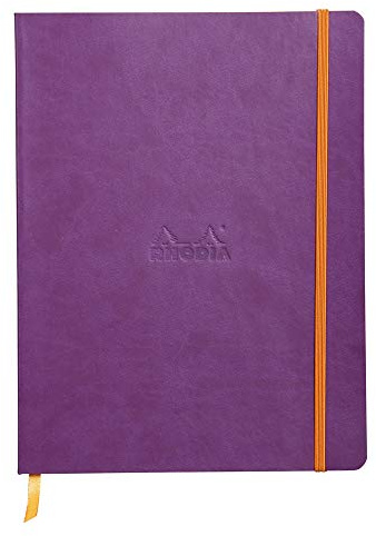 Rhodia Rhodiarama SoftCover Notebook - 80 Dots Sheets - 9 3/4 x 7 1/2 - Purple Cover, 117560C