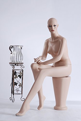 TonHan A-5 Schaufensterpuppe Schaufensterfigur Sitz weiblich Neu mit Gesicht. Hautfarbe sitzend