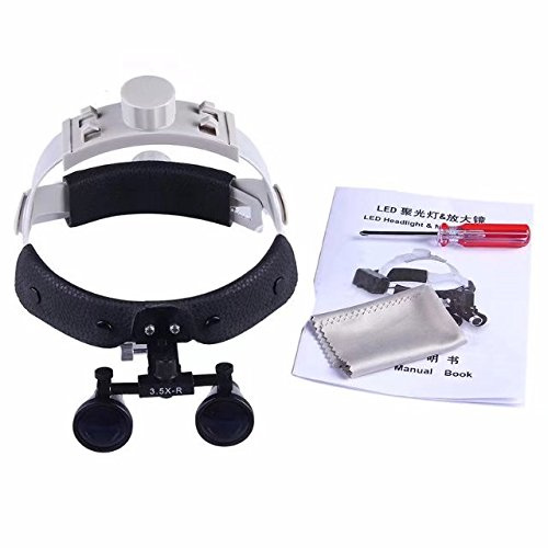 Mike-Dental Binokulare Lupen, schwarzes Kopfband, chirurgische medizinische Brille, DY-108 3.5X-R