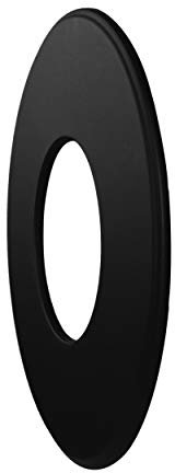 LANZZAS Ofenrohr Wand-Rosette mit 90 mm Rand - für den Durchmesser Ø 150 mm - Farbe: schwarz - Rauchrohr Wandabdeckung