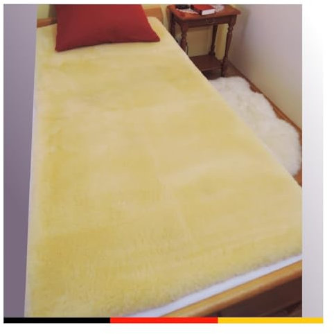 Lammfell Bettauflage, Matratzenauflage, Unterbett, Topper 140 x 200 cm. LANABEST Premium Qualität. Echt Merino aus Deutscher Produktion. Schadstoffarm. Medizinische Gerbung, 30°C waschbar.