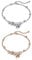 JewelryWe Schmuck 2pcs Damen Armband Fußkettchen Edelstahl Chinesische Münzen Reichtum Glöckchen Kugel Charmsarmband Armkette Fußkette verstellbar Rosegold Silber