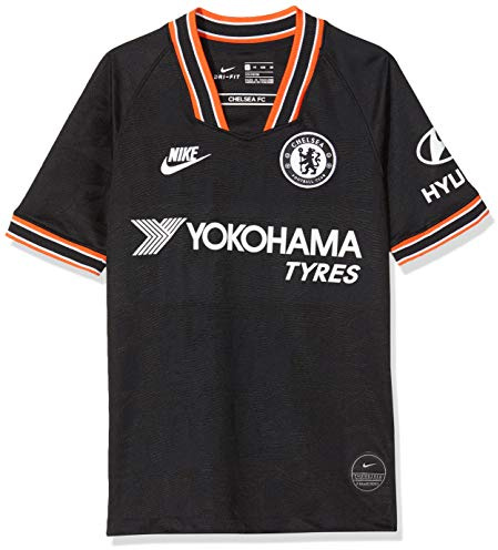 Nike Kids CFC Y Nk Brt Stad Jsy Ss 3R Football T-Shirt - Black/(White) (Full Sponsor), Medium
