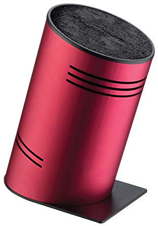 Rockingham Forge Pro-Balance Contemporary Universal Knife Block with Compressed Fibre Inserts, Metallic Red