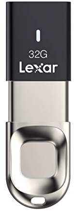 LEXAR JUMPDRIVE F35 PENDRIVE USB 32 GB Fingerprint 3.2 GEN 1 (3.1 GEN 1) Negro, Acero INOXIDABLE LJDF35-32GBBK