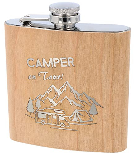 Spruchreif PREMIUM QUALITÄT 100% EMOTIONAL · Flachmann aus Edelstahl mit Gravur · perfekte Geschenkidee für Wanderer · Geschenk zum Wandern · Flachmann aus Holz · Outdoor Geschenk und Männer Geschenk