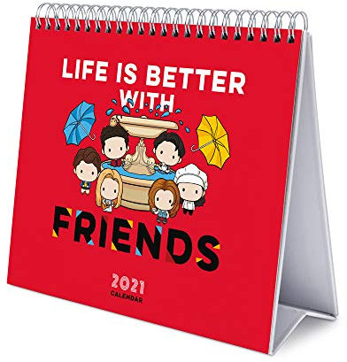 Grupo Erik Tischkalender Friends - Tischplaner 2021 CS21009 rot