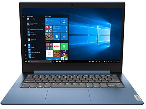 Lenovo IdeaPad 1 Ordinateur portable HD 14, Intel Pentium Silver N5030, 4 Go, 128 Go SSD, Windows 10 S, bleu glacier