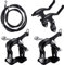 Riakrum 6 Stück Fahrrad Bremssättel, Rennrad C Form Bremse Aluminium Fahrrad Bremshebel Bremsgehäuse und Kabel Bremsen C Fahrrad Ersatz Set für Rennrad