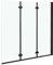 pedkit Pantalla para bañera o Ducha Mampara de Ducha Plegable 3 Paneles ESG 130x138 cm Negro
