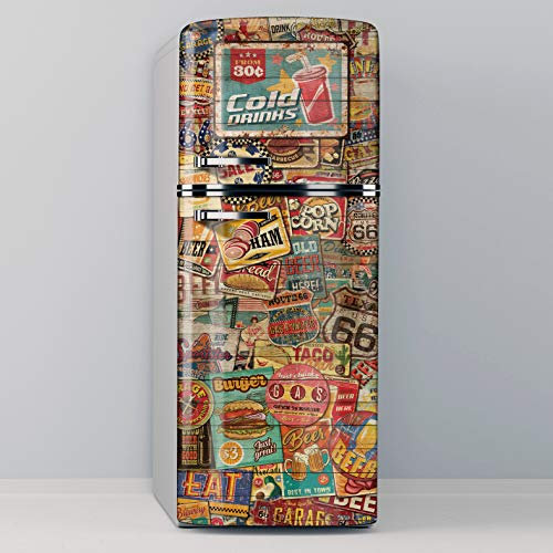Vinilo Adhesivo Decorativo para Nevera, Especial Libre De Burbujas, Cold Drinks (70x200)
