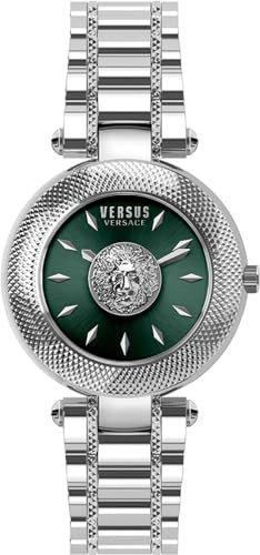 Versus Versace Damen Armbanduhr Brick Lane Bracelet 36 MM Edelstahl VSP6, Farbe:Silber/grün