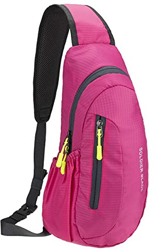 PivotWing Sling Bag Brusttasche Herren Kleiner Rucksack Damen Shoulder Crossbody Crossover Bag Mini Rucksack Klein Schultertasche Brust Tasche Rucksäcke Sporttasche Umhängetaschen Crossbag Rosenrot