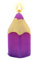 Kerze als lilaner Stift/Stiftkerze in lila, als Tischdekoration für Schulanfang/Schuleinführung/Geburtstag, L/B/H 4,5 x 4,5 x 8 cm.