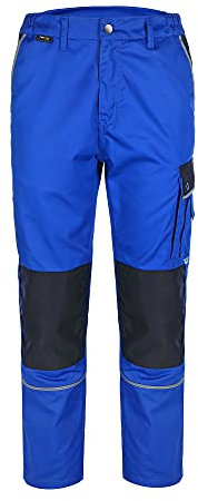 TMG | Leichte Arbeitshose für Herren, lang, ideal für Sommer, Blaue Cargohose mit Kniepolster, mit Taschen | Gr. 52