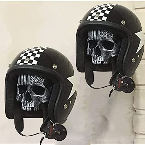 FLLG Helmständer,Motorcycle Skull Helmet Holder,Helmhalter Mit Totenkopf,Helm Aufbewahrung Halter Helm Halterung,Wandmontage Hut Halter Motorradzubehör Helmhalter,Helmhalter Wand A,2PCS