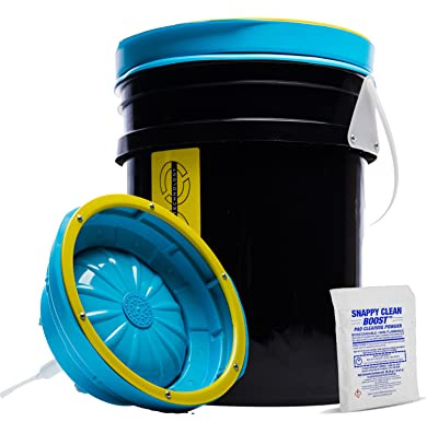 System 4000 Polishing Pad Washer – Pure Flo Cleaning Bucket System w/Controlled Pump & Removable Basin - Wool & Foam Pad Cleaner