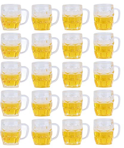 RANNYY Mini Bicchieri da Birra, 20 Pezzi Modello Simulazione Bicchieri da Birra Modello per Mini Accessori Artigianali Fai da Te