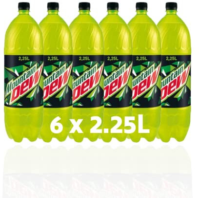 Mountain Dew 6 pack of 2.25L bottles - Bold Lemon-Lime Flavour– Yellow-Lime-Coloured Attractive Packaging –Great for Chilling Parties, Birthdays, & Celebrations