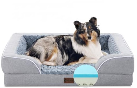 Casa Paw Orthopädische Hundebetten für große Hunde, wasserdicht, Memory-Schaum, großes Haustierbett mit Seiten, 91,4 x 68,9 cm, rutschfest und Eierkisten-Schaumstoff, große Hunde-Couch-Bett mit