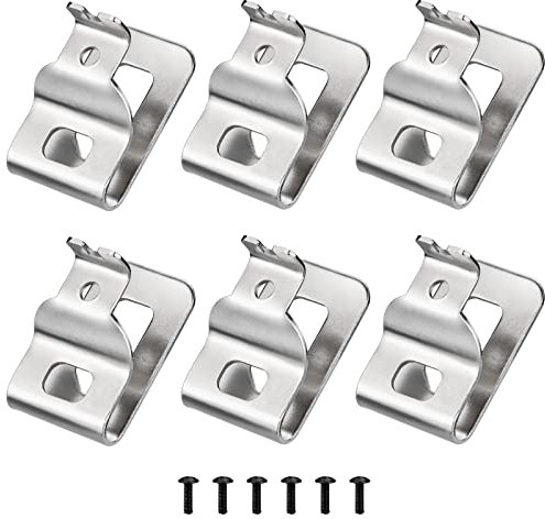 Belt Clips for Dewalt, 6pcs 304 Stainless Steel Drill Tool Clips Hook Kit with Screws for Dewalt N268241 Fit for 20V Power Tools DCD980 DCD985 DCD980L2 DCD985L2