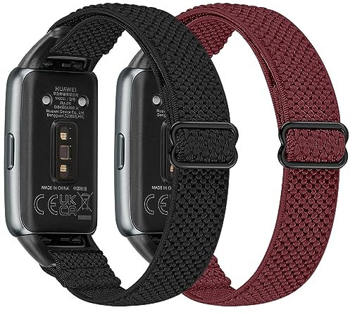 YCHDDER Elastisches Nylon Armband kompatibel mit Huawei Band 6/Huawei Band 6 Pro/Honor Band 7 Armband,Verstellbare Aatmungsaktive Sport Ersatzarmband für Herren Damen