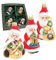 Krebs Glas Lauscha - Christbaumschmuck/Weihnachtsbaumanhänger aus Glas - Glasfiguren-Set - Motiv: Santas mit Geschenk - Menge: 4 Stück - Größe: 8-9 cm