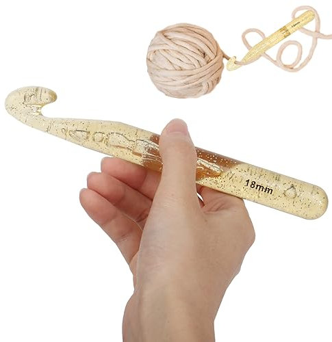 Aeeque 18mm Häkelnadel für Dicke Wolle, Große Häkelnadeln Kunststoff zum Häkeln Decke, Häkelnadel Einzeln für Anfänger, Leicht Häkelnadeln Set Ergonomisch für Arthritis zum Häkeln Tasche, Puppe
