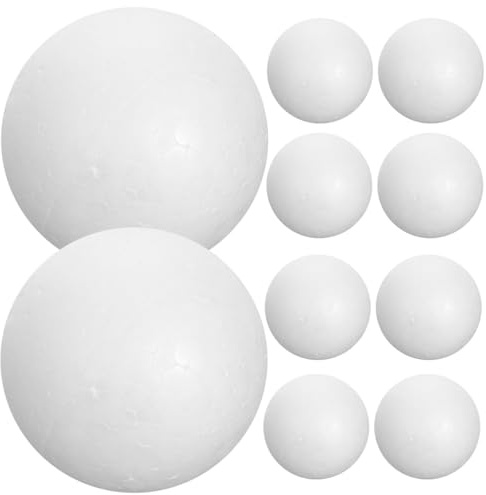 COHEALI Party-Dekoration Zum Basteln 10er-Pack 8 cm Große Styroporkugeln Kunst für Dekorationen Glatt Zum Einfachen Bemalen