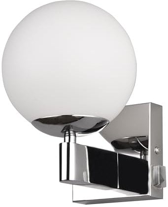 Trio Leuchten Badezimmer Wandleuchte Kula 284270106, Metall Chrom, Glas Weiß, exkl. 1x E14