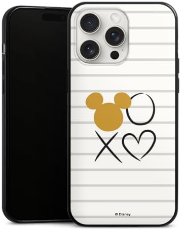 Slim Case extra dünn kompatibel mit Apple iPhone 15 Pro Max Silikon Handyhülle schwarz Hülle Mickey Mouse Disney Offizielles Lizenzprodukt