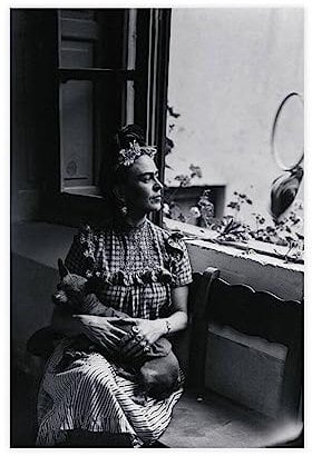 Frida Kahlo Vintage-Foto, Retro-Wandkunst, Frida Kahlo Fotodruck – ikonische Poster – Housewa Leinwand-Poster, Wandkunst, Dekordruck, Bild Gemälde für Wohnzimmer, Schlafzimmer, Dekoration, ungerahmt