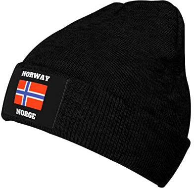 874 Beanie Mütze Norwegen-Flagge Strickmütze Unisex Beanie Hat Klassisches Cuffed Hats Für Running Camping Skifahren